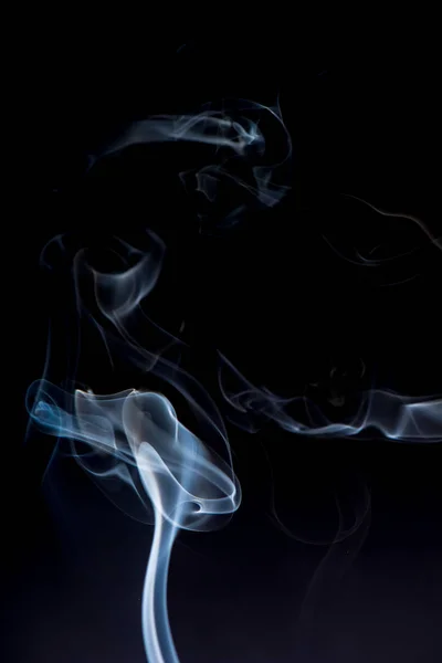 Pohled Bílého Kouře Černém Pozadí Plochu — Stock fotografie