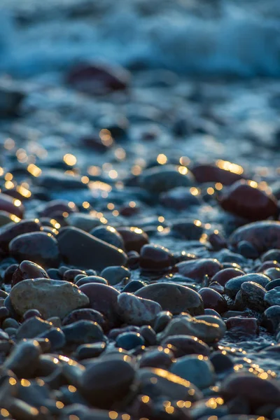 Close View Rocky Beach Pebbles Sea — Stock Photo, Image