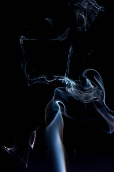 Nahaufnahme Von Weißem Rauch Auf Schwarzem Hintergrund — Stockfoto