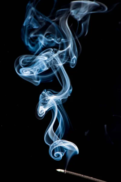 Vista Ravvicinata Del Fumo Bianco Sfondo Nero — Foto Stock