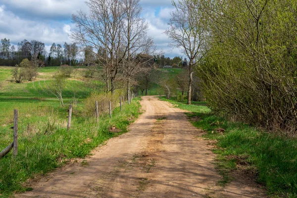 Empty Countryside Road Spring Season — Stock Photo, Image
