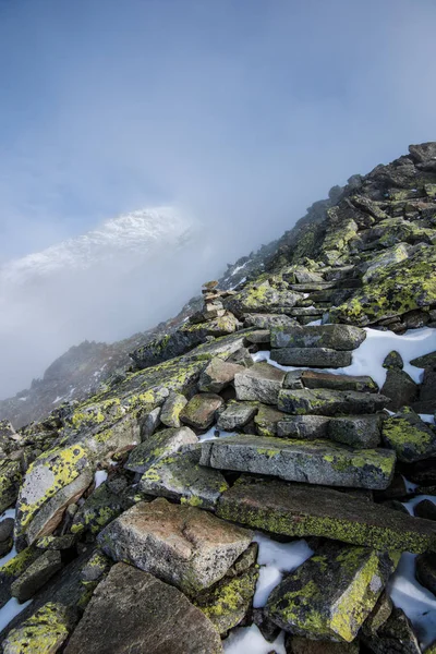 Vista Sulla Vetta Delle Montagne Krivan Slovacchia Montagne Coperte Neve — Foto Stock