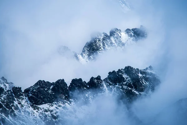 Vista Sulla Vetta Delle Montagne Krivan Slovacchia Montagne Coperte Neve — Foto Stock