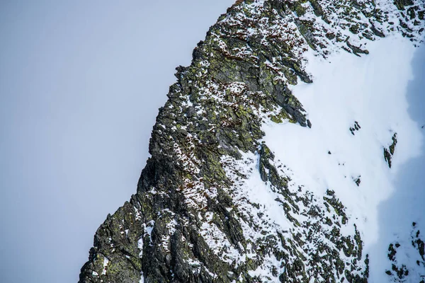 Pico Montanha Vista Krivan Eslováquia Montanhas Cobertas Neve Inverno Nuvens — Fotografia de Stock