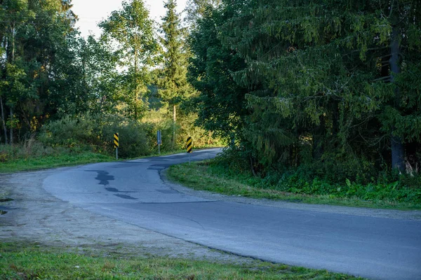 Empty Asphalt Road City Countryside Driveway Clean Surface Lines — Stock Photo, Image