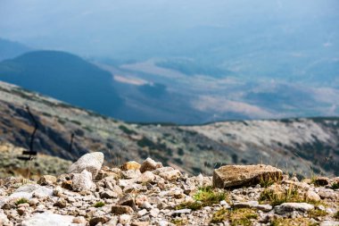 Slovakça rpcky dağ üst ayrıntılarda Tatra, bulutlar üzerinde en fazla yaz aylarında