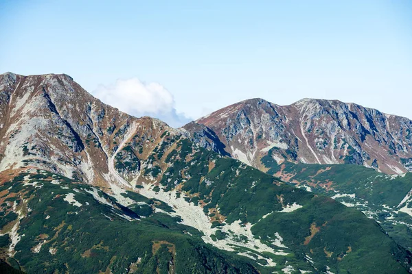 Slovakian Tatra Mountain High Peaks Blue Sky Background Broken Clouds — Stock Photo, Image