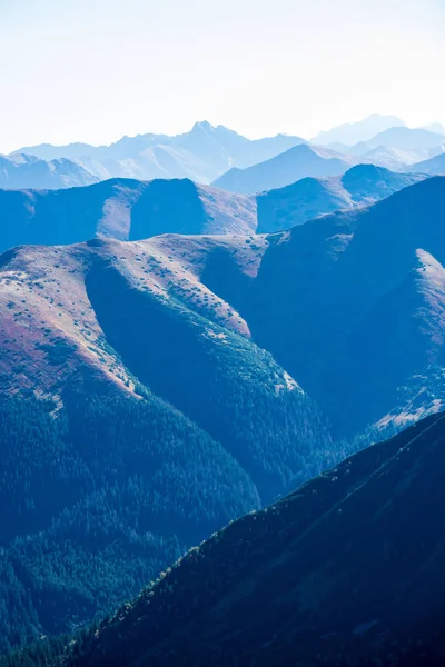 Picos Altos Montaña Eslovaca Tatra Fondo Del Cielo Azul Con — Foto de Stock