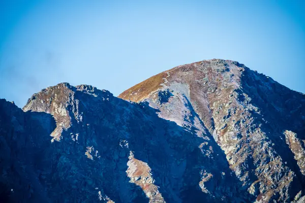 Montagne Slovaque Tatra Hauts Sommets Sur Fond Bleu Ciel Avec — Photo