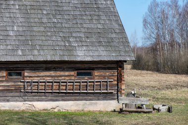 kırsal eski ahşap evde ayrıntılarını