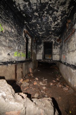 terk edilmiş post Sovyet Roket fırlatma Letonya temel koridorlarında