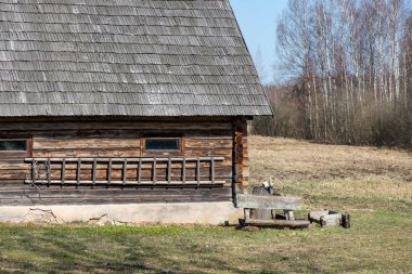 kırsal eski ahşap evde ayrıntılarını