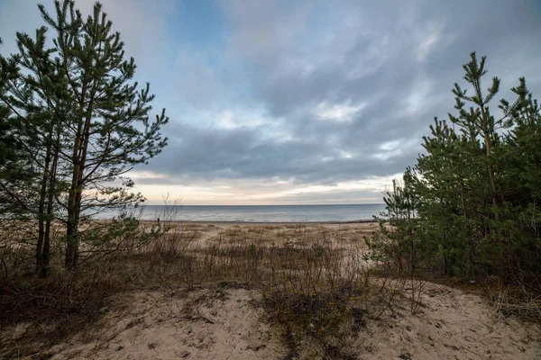 바다로 빈 모래 해변 — 스톡 사진