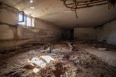 Şehir Skrunda Letonya terk edilmiş askeri binalar