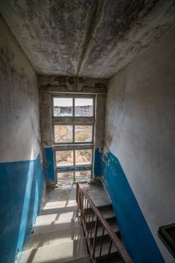 Şehir Skrunda Letonya terk edilmiş askeri binalar
