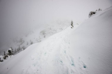 turistik rotalar Slovakya tatra Dağları'nda kar kaplı
