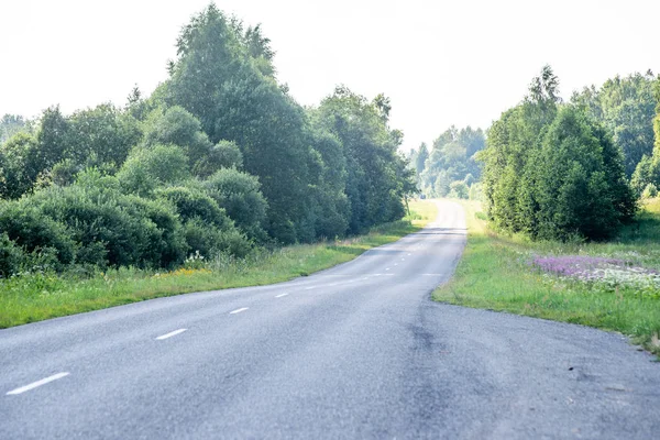 Strada asfaltata vuota in autunno — Foto Stock