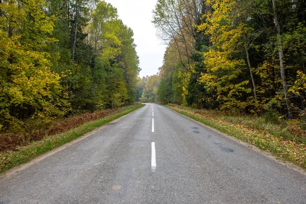 Empty gravel road in autumn — Stock Photo, Image