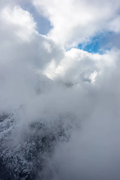 Snow covered tourist trails in slovakia tatra mountains — Stock Photo, Image