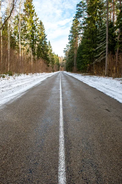 Camino de asfalto vacío en otoño — Foto de Stock