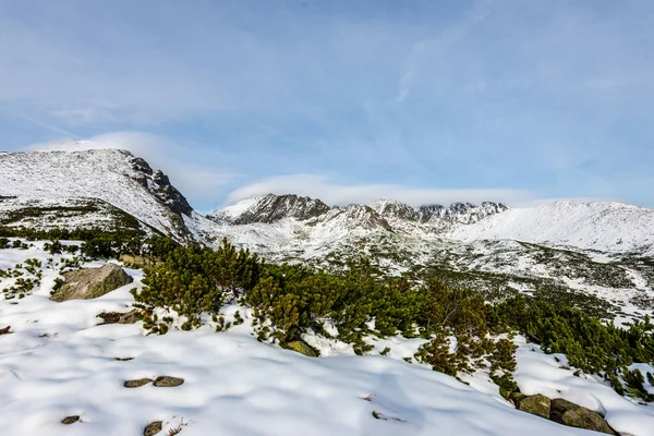 Hóval Borított Hegycsúcsok Turistaösvények Szlovákiában Tátra Téli Túra Kilátás — Stock Fotó