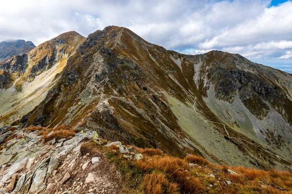 Rocky Mountain Tops Slovakia Autumn Covered Frost — Stock Photo, Image