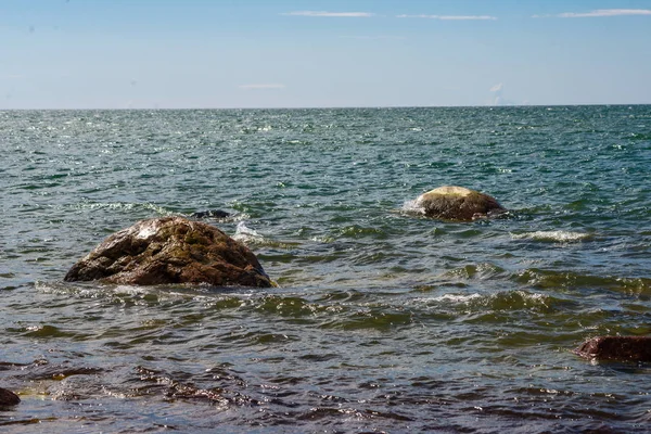 Rotsachtig Strand Hiiumaa Eiland Estland Zomer — Stockfoto
