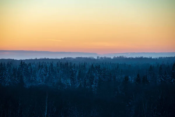 시골에서 겨울에 필드를 다채로운 — 스톡 사진