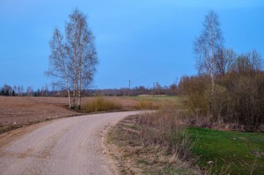 b gün batımında eautiful kırsal çakıl yol