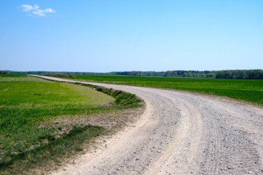 kırsal güzel çakıl yol