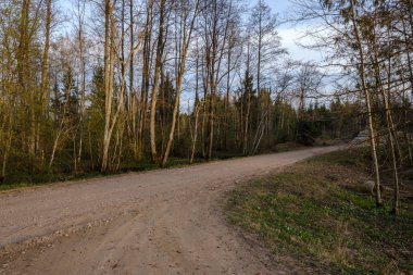 b gün batımında eautiful kırsal çakıl yol