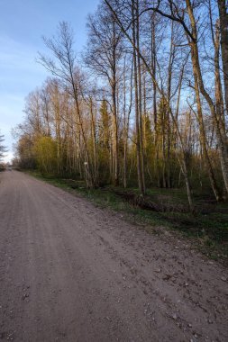 b gün batımında eautiful kırsal çakıl yol