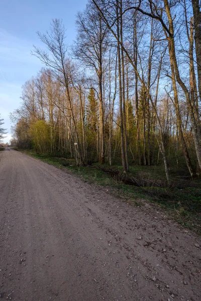 B campagna strada sterrata al tramonto — Foto Stock