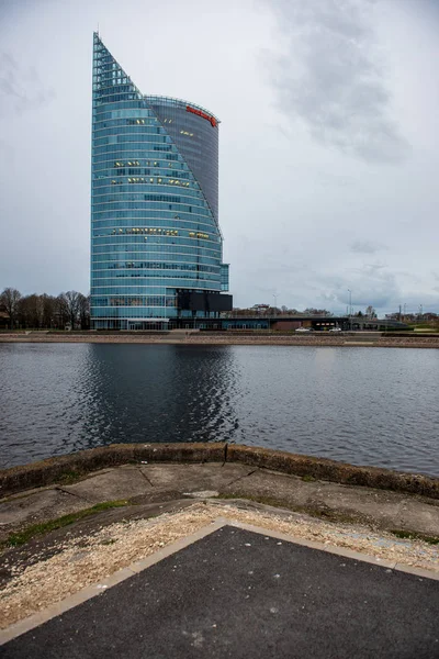 Vista Río Casco Antiguo Riga Letonia Verano — Foto de Stock