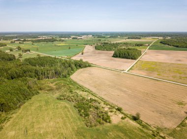 yeşil yaz da kırsal alanları ve ormanların havadan görünümü