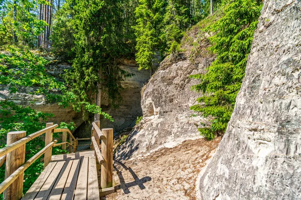 ormanda nehir kıyısında doğal kum taş kayalıklar