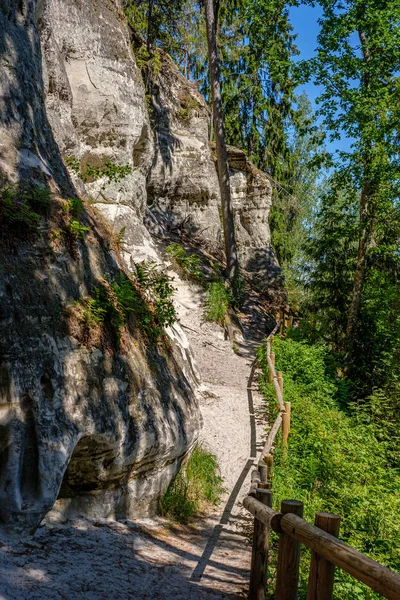 ormanda nehir kıyısında doğal kum taş kayalıklar