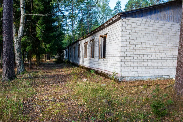 Zříceniny staré budovy z kamenných cihel — Stock fotografie