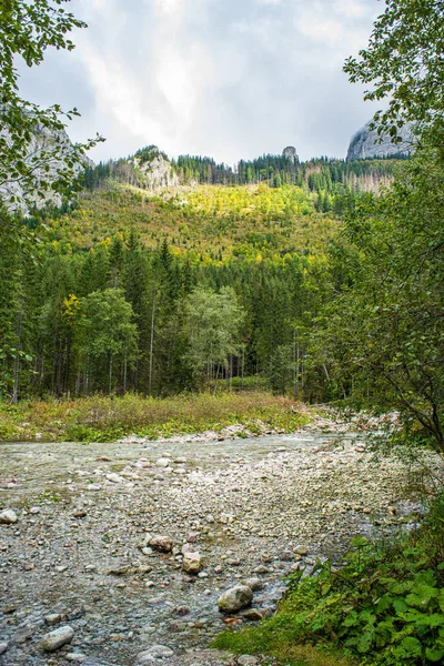 Rápido río de montaña con golfo en las rocas — Foto de Stock