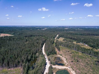 yaz aylarında yeşil refest alanının havadan drone görünümü