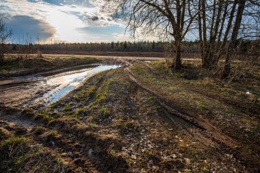 geç sonbaharda boş kırsal yaşam manzara