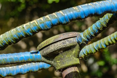 vintage retro traktör paslı detayları yakın