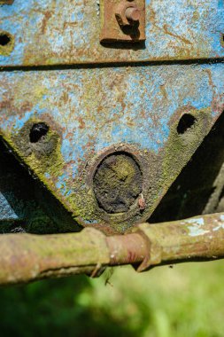 vintage retro traktör paslı detayları yakın