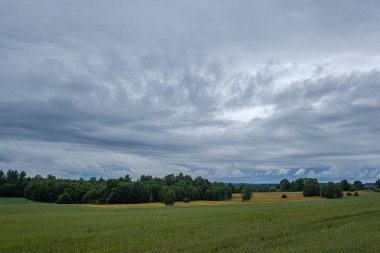 yeşil s kırsal alanlar üzerinde oluşturan fırtına yağmur bulutları