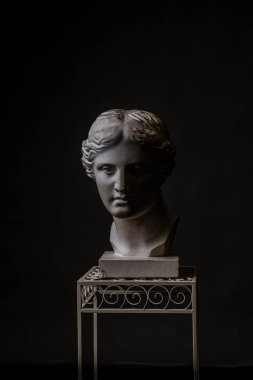 stüdyoda beyaz beton model kafa