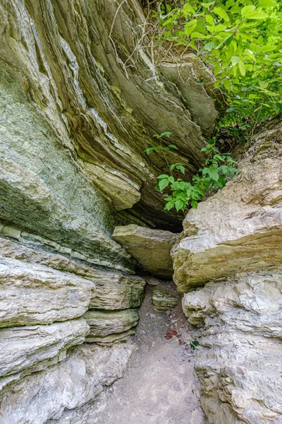 河岸上的砂岩悬崖 — 图库照片