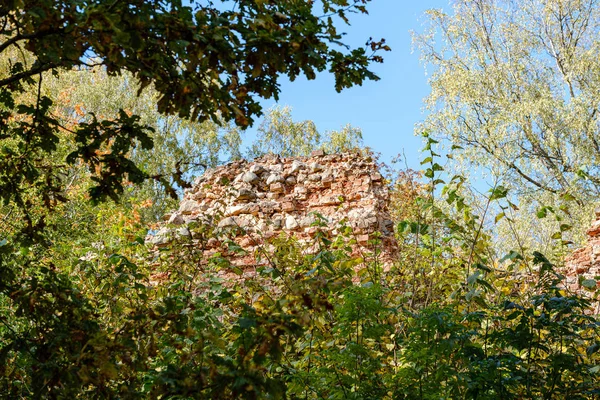 古城堡古老的红砖废墟 — 图库照片
