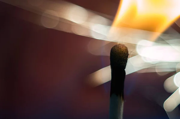 Burning Match Close — Stock Photo, Image