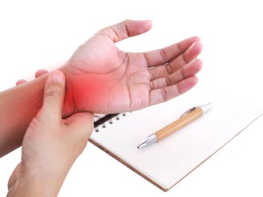 Nerve inflammation in wrist pain or disease of nerves in wrist or symptoms of osteoporosis clipart