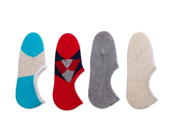 Buntes Set Von Kurzen Socken Mit Rot Blau Und Grau — Stockfoto